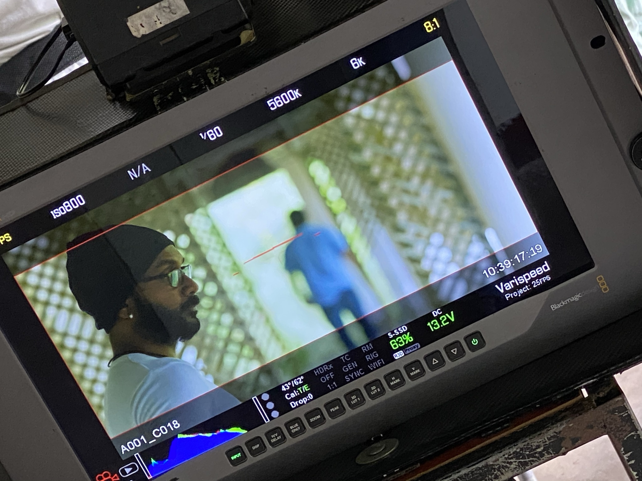 Production monitor capturing another moment from the visual shoot